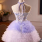 Unique Homecoming Dress Sweetheart Flower Tulle Cascade Back to School Outfits Party Dress D7805