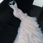 Shiny Beaded White Sweetheart Tulle Sequin Design Elegant Mermaid Floor-length Wedding Dress D1662