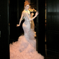 Gorgeous Glittering Pink Beaded Sequin Strapless Mermaid Design Elegant Prom Dress Evening Dress D1717