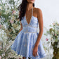 Charming Homecoming Dress V Neck Pearl Cascade Pleated Back to School Outfits Party Dress D7302