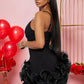 Charming Homecoming Dress V Neck Flower Cascade Back to School Outfits Party Dress  D7332