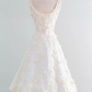 Vintage White 3D Grapes Applique Design A-Line Short Homecoming Dress Party Dress D1669