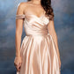 Fashionable Homecoming Dress Off the Shoulder Pleated A-Line Back to School Outfits Party Dress D7863