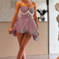 Fashionable Homecoming Dress Sweetheart Pearl Back to School Outfits Party Dress D7844