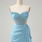 Chic Homecoming Dress Sweetheart Pleaed Beaded Rinestone Back to School Outfits Party Dress  D7401