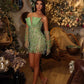 Chic Homecoming Dress V Neck Pleated Beading Back to School Outfits Party Dress  D7409