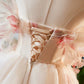 Vintage Pink 3D Flower Design A-line Off-the-shoulder Homecoming Dress, D1359