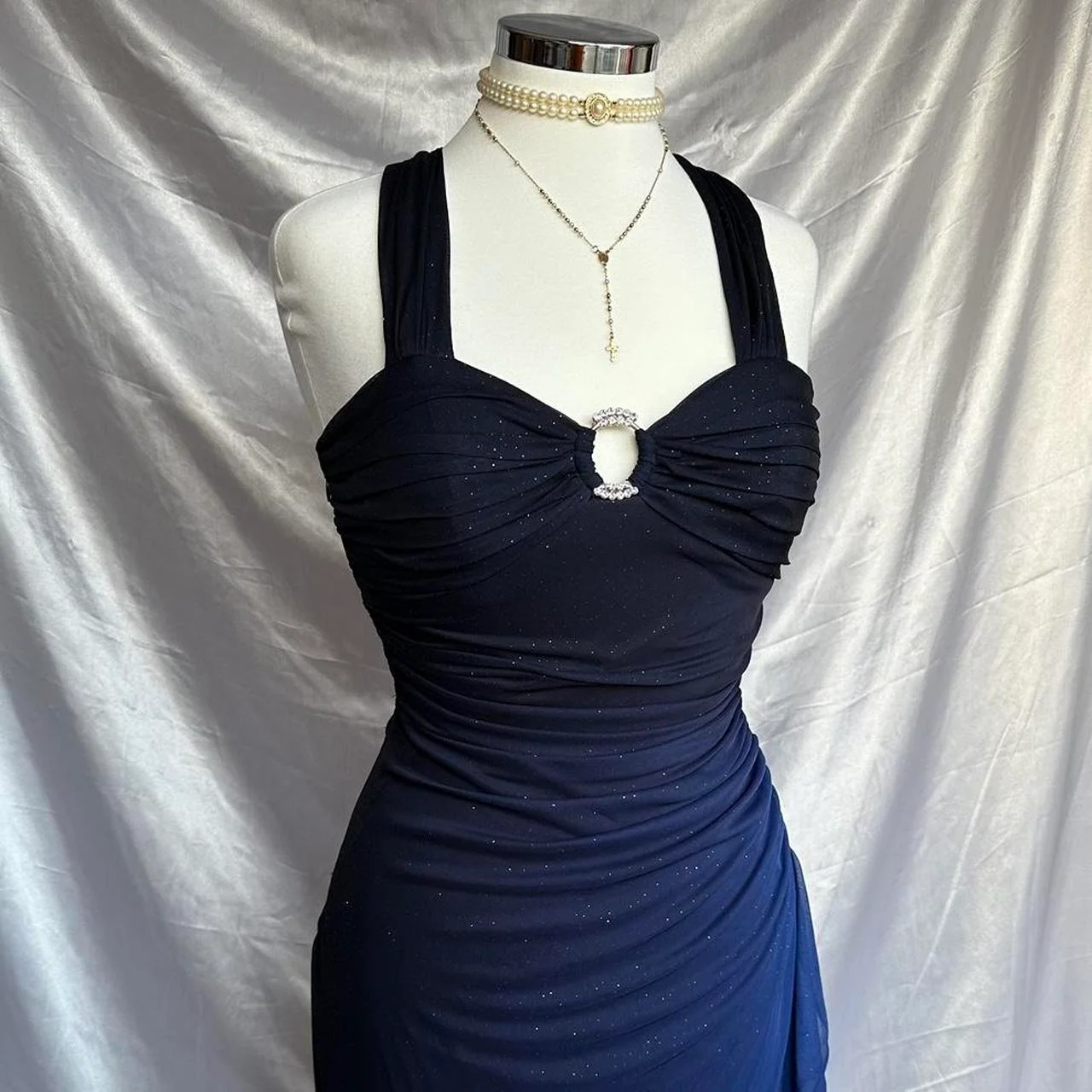 Vintage Straps Prom Dress Chiffon Long Evening Dress MD7414
