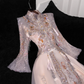 Gorgeous Sparkling Pink Beaded Sequin A-Line Romantic Chiffon Evening Dress Prom Dresses D1631
