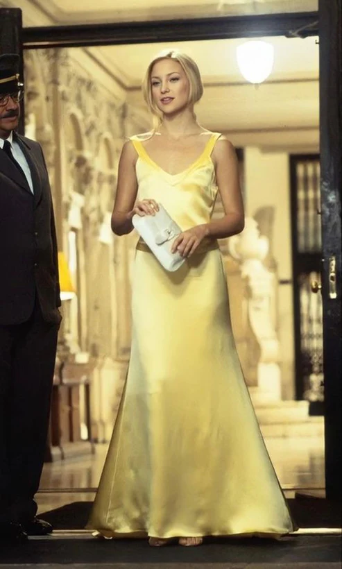 Yellow Sheath Long Prom Dress Satin Evening Party Dress MD7610