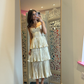 Silver Spaghetti Straps A-Line Tiered Long Formal Party Dress MD7473