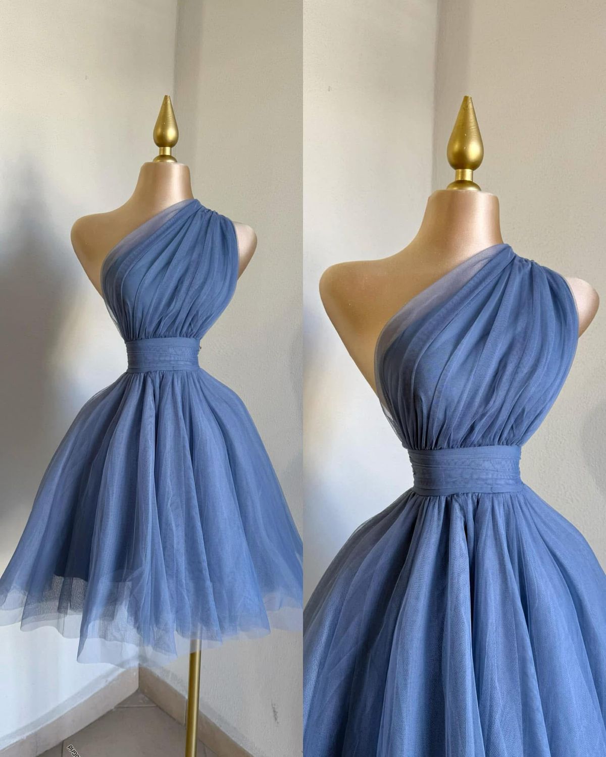 Elegant Homecoming Dress One Shoulder Tulle Back to School Outfits Party Dress D6663