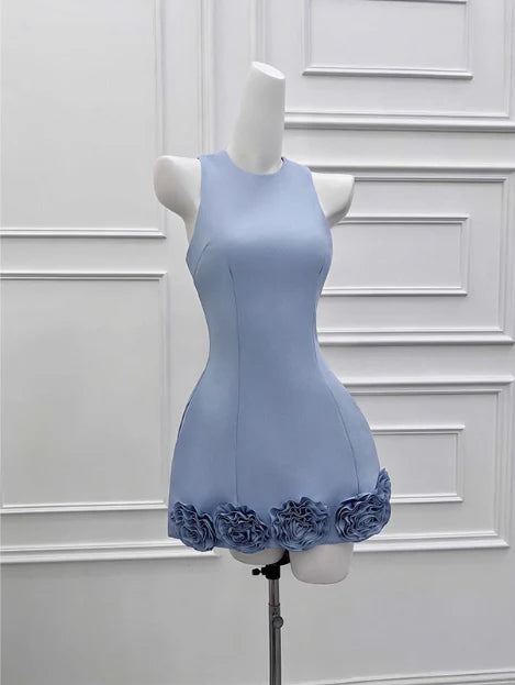 New Homecoming Dress Jewel Flower Back to School Outfits Party Dress D7611