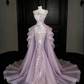 Light purple mermaid prom dress with
train front view