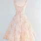 Retro Pink Floral Exquisite Embroidery Design A-Line Short Homecoming Dress Party Dress  D1670
