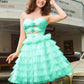 Unique Homecoming Dress Sweetheart Flower Tulle Cascade Back to School Outfits Party Dress D7770