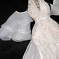 Elegant Ivory Applique Design Mermaid Wedding Dress Prom Dress Evening Dress D1685