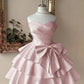Charming Homecoming Dress Sweetheart Pleated Bowknot Cascade Back to School Outfits Party Dress  D7388