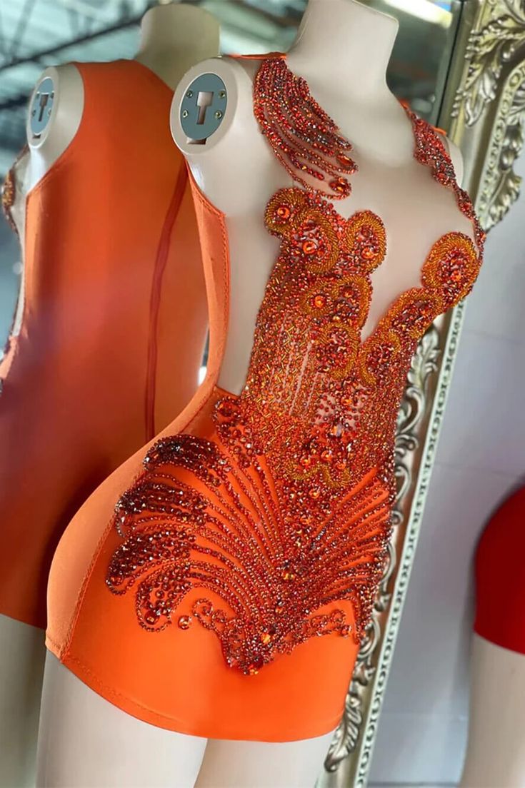 Pretty Homecoming Dress V Neck Rinestone Beading Back to School Outfits Party Dress D6976
