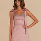 Unique Homecoming Dress Spaghetti Strap Bowknot Rinestone Back to School Outfits Party Dress D7820