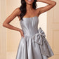 Unique Homecoming Dress Strapless Pearl Bowknot Back to School Outfits Party Dress  D7742