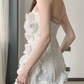 Vintage 3D Flowers Applique Strapless Design A-Line Short Homecoming Dress Party Dress D1668