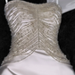 Elegant Ivory Sweetheart Satin Beaded Design Gorgeous Mermaid Floor-length Wedding Dress D1637