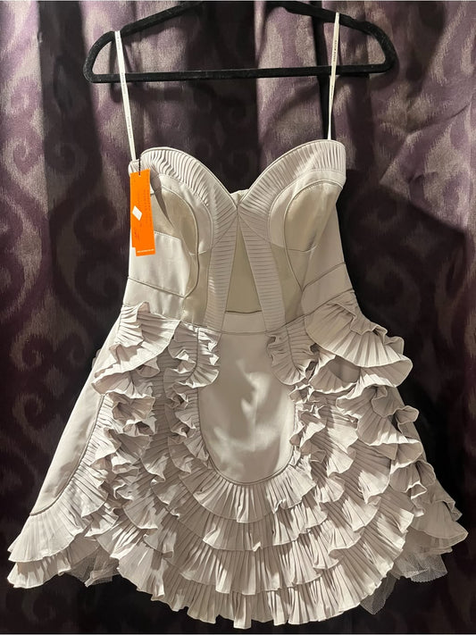 Unique Homecoming Dress Spaghetti Strap Sweetheart Flouncing Cascade Back to School Outfits Party Dress D7752