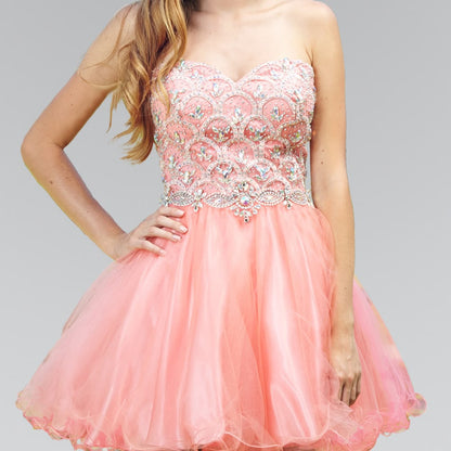 Beauty Homecoming Dress Sweetheart Tulle Rinestone Back to School Outfits Party Dress D7050