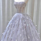 Stunning Strapless A-Line Tulle Long Prom Dress Evening Gown, MD7866