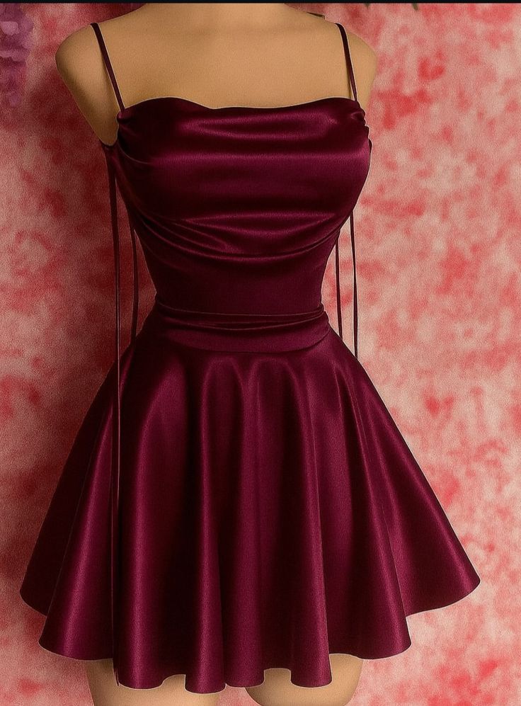 Elegant Homecoming Dress Spaghetti Stap Pleated Back to School Outfits Party Dress D6661