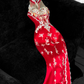 Gorgeous Sparkling Red Beaded Sequined Embroidery Design Elegant Mermaid Prom Dress Evening Dress D1698