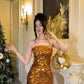 Shiny Homecoming Dress Strapless Sequins Hugging Back to School Outfits Party Dress D7129