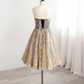 Vintage Sequin Beaded Strapless Ruffled Hem Design A-line Tulle Party Dress Homecoming Dress D1545