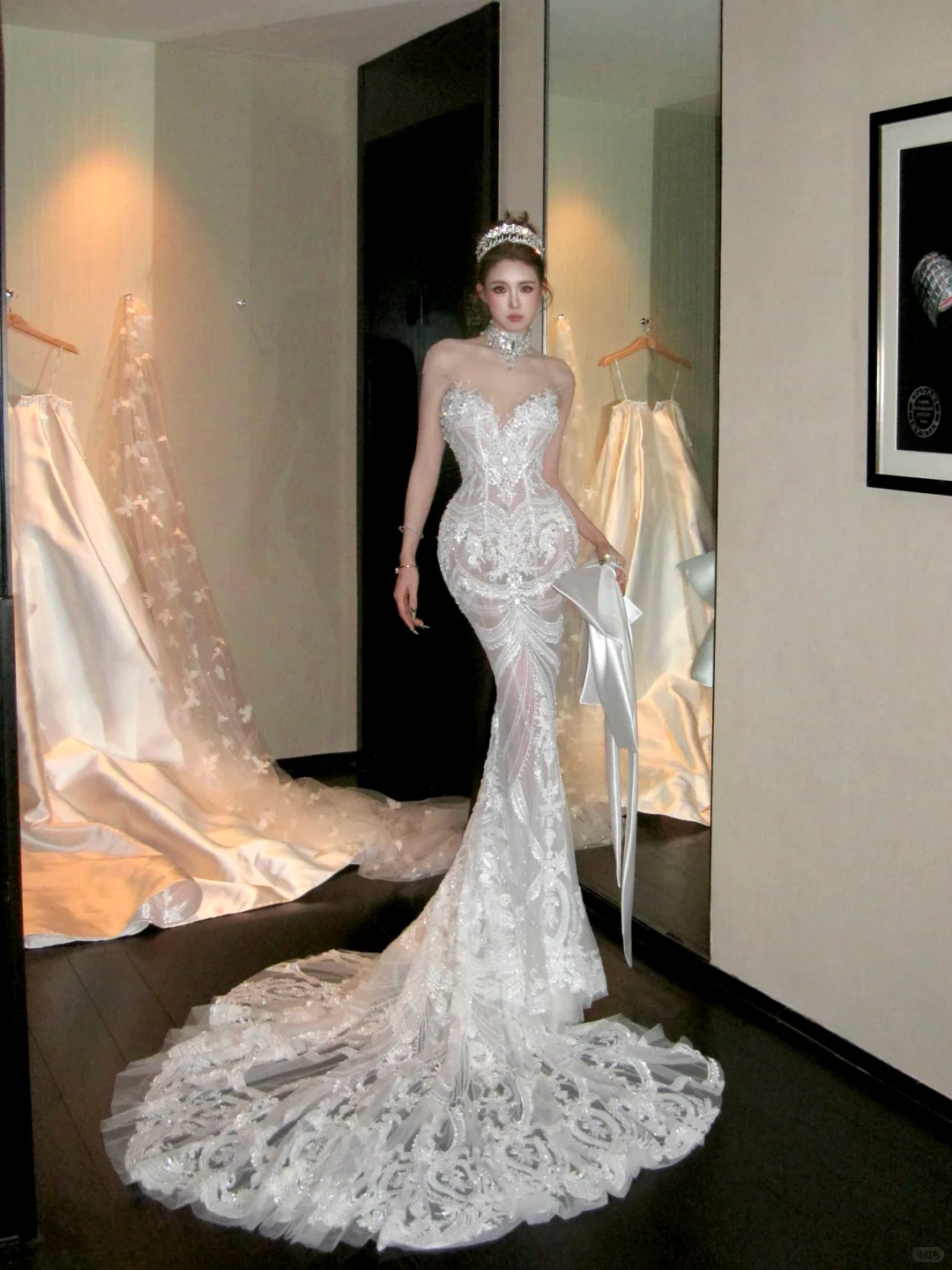 Elegant Glittering Beaded Sequined Applique Sweetheart Design Mermaid Wedding Dress Prom Dress Evening Dress D1718