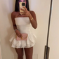 Unique Homecoming Dress Strapless Hugging Back to School Outfits Party Dress  D7709