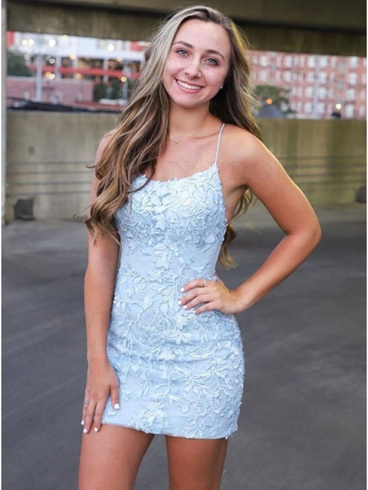 Charming Homecoming Dress Halter Applique Lace Hugging Backless Back to School Outfits Party Dress D7465