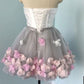 New Homecoming Dress Strapless Flower Bowknot Back to School Outfits Party Dress D7554