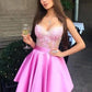 Unique Homecoming Dress Sweetheart Tulle Applique Spaghetti Strap Back to School Outfits Party Dress Birthday Dress  D7659