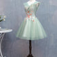 Unique Homecoming Dress V Neck Lace Flower Tulle Back to School Outfits Party Dress  D7698