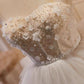 New Homecoming Dress Sweetheart Lace Flower Tulle Cascade Bead Back to School Outfits Party Dress D7587