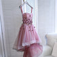 Unique Homecoming Dress Sweetheart Bead Flower Sequins Hi-Lo Tulle Rinestone Back to School Outfits Party Dress  D7691