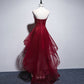 Unique Homecoming Dress Strapless Tulle Cascade Hi-Lo Applique Back to School Outfits Party Dress  D7682