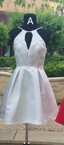 Nice Homecoming Dress Halter Pleated Back to School Outfits Party Dress D7449