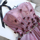 Unique Homecoming Dress Sweetheart Bead Flower Sequins Hi-Lo Tulle Rinestone Back to School Outfits Party Dress  D7691