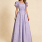 A line light purple formal dress for prom