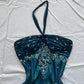 Charming Homecoming Dress Halter Beaded Tulle Embroidery Back to School Outfits Party Dress D7294