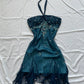 Charming Homecoming Dress Halter Beaded Tulle Embroidery Back to School Outfits Party Dress D7294