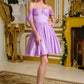 Fashionable Homecoming Dress Off the Shoulder Rinestone A-Line Back to School Outfits Party Dress D7886