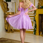 Fashionable Homecoming Dress Off the Shoulder Rinestone A-Line Back to School Outfits Party Dress D7886
